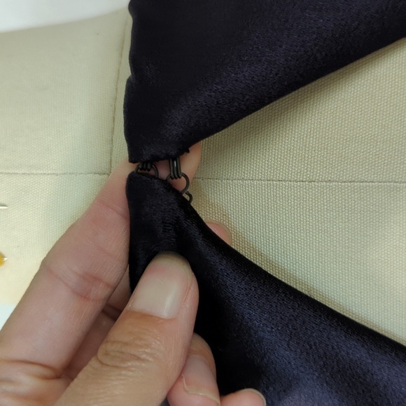 Celine Saint Waist Tie Open Back A Line Satin Dress Dark Gray Purple 40/8 classy - Picture 6 of 12